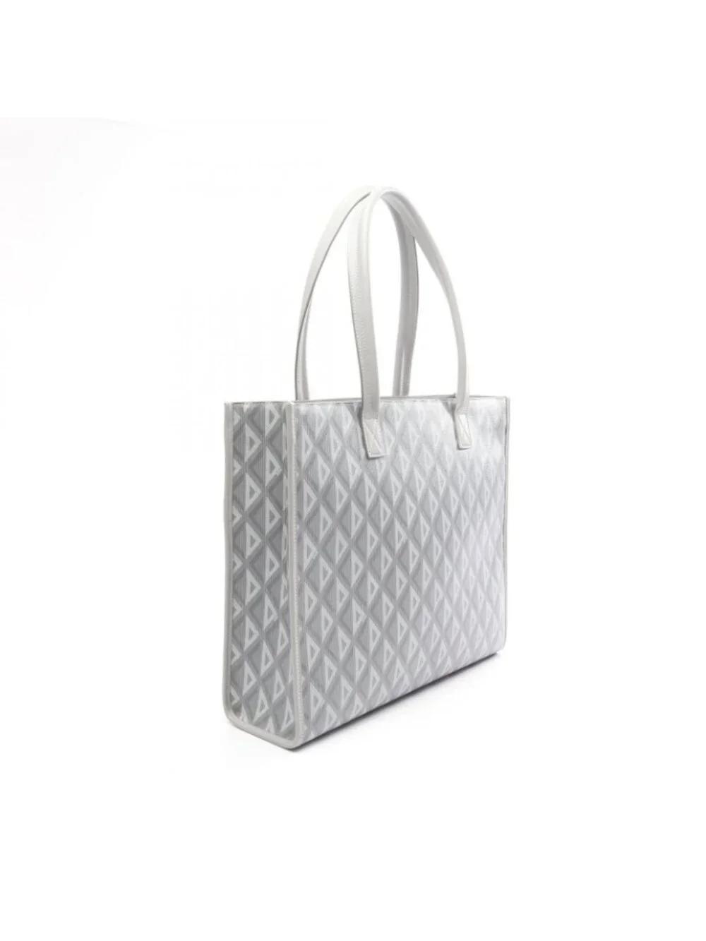 Dior Tote Bag Safari CD Diamond Gray Leather